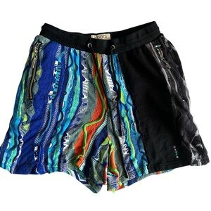 COOGI Australia Men’s Sweater Pierced Fleece Shorts Size S Multicolor 3D Texture